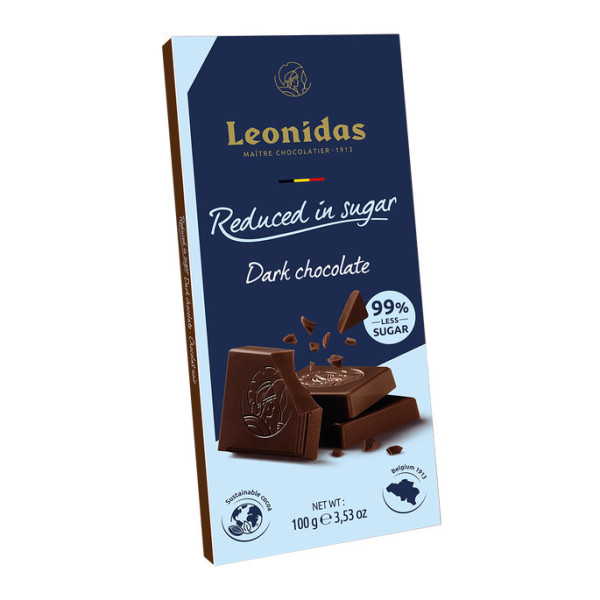 Tablette réduite en sucre chocolat noir